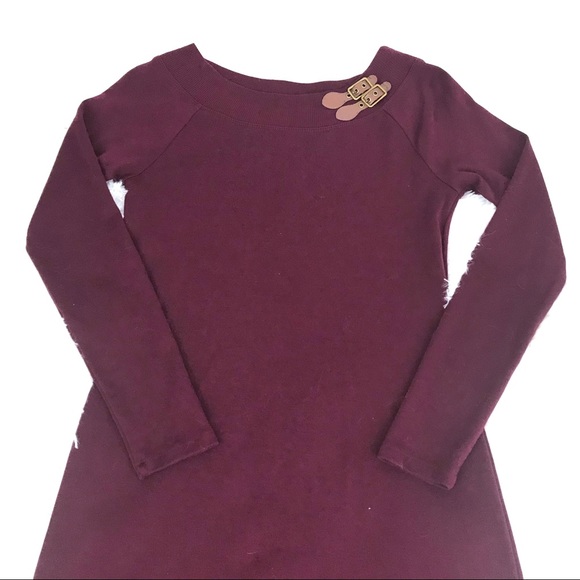 Lauren Ralph Lauren burgundy buckle dress SZ M - Picture 3 of 8